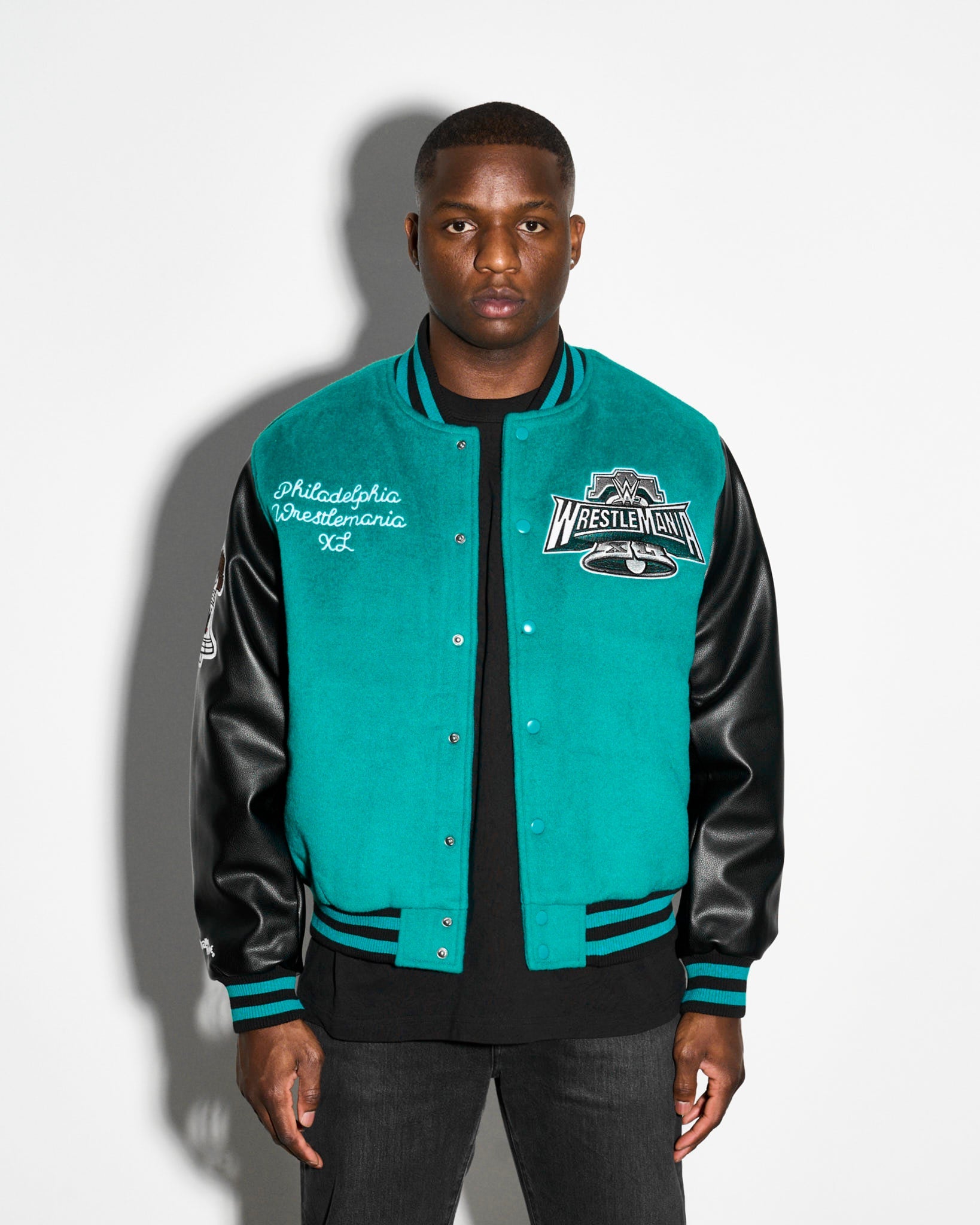 WrestleMania 40 Varsity Jacket – 500 LEVEL