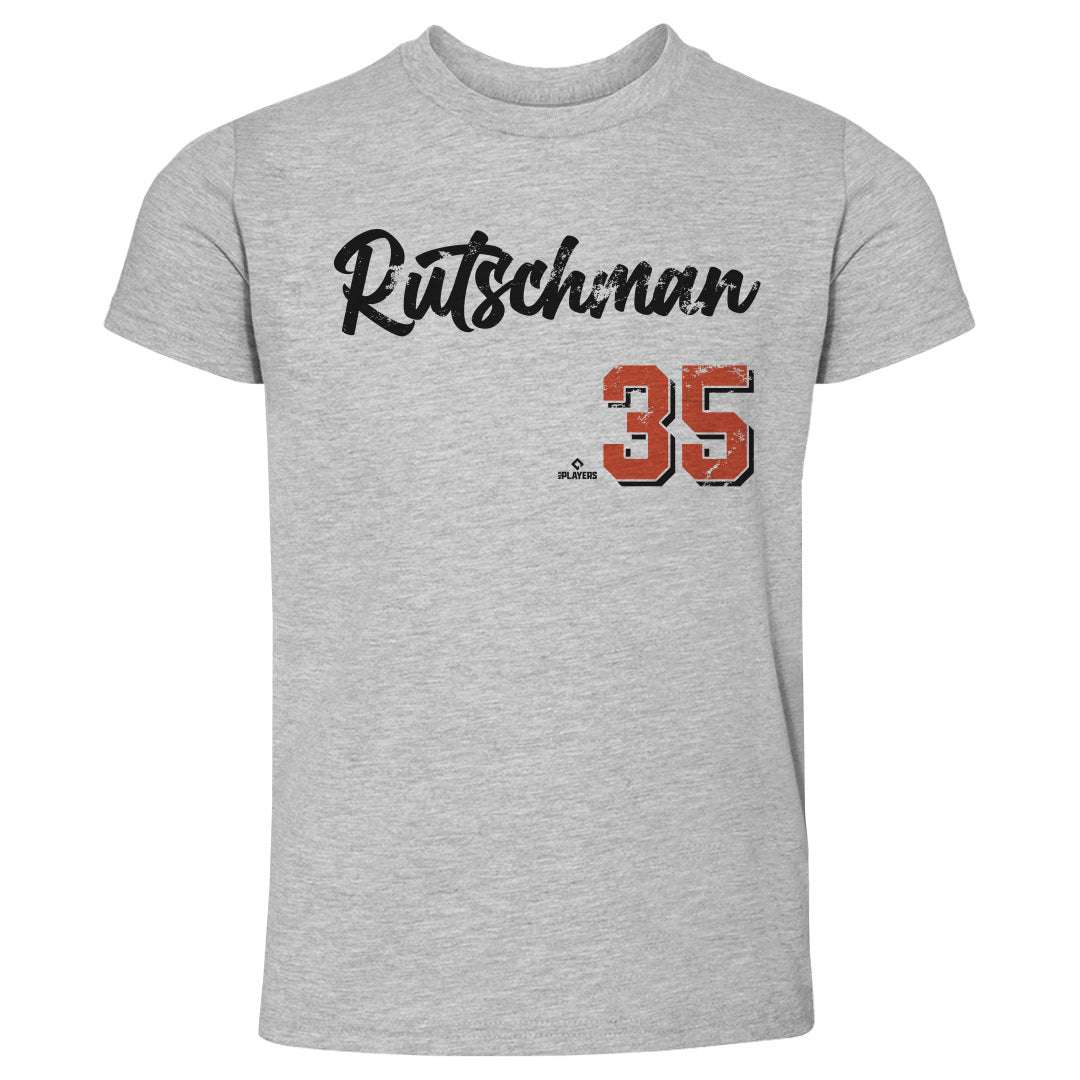 Adley Rutschman Kids Toddler T-Shirt - Heather Gray - Baltimore | 500 Level Major League Baseball Players Association (MLBPA)
