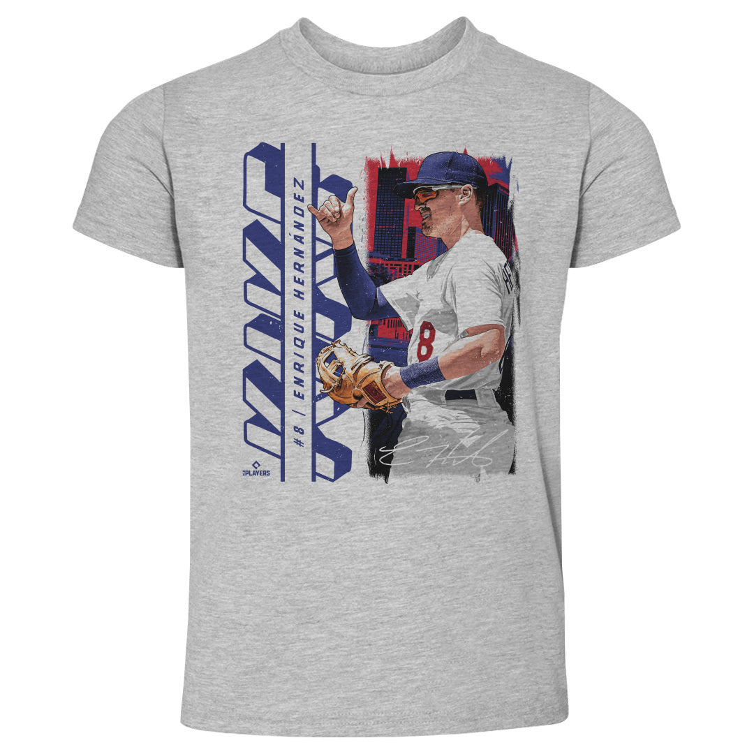 Enrique Hernandez Kids Toddler T-Shirt - Heather Gray - Los Angeles | 500 Level Major League Baseball Players Association (MLBPA)