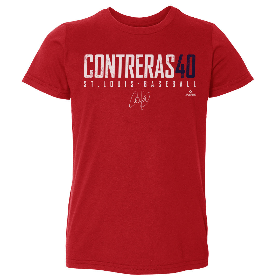 Willson Contreras Men's Premium T-Shirt - Tri Red - St. Louis | 500 Level Major League Baseball Players Association (MLBPA)