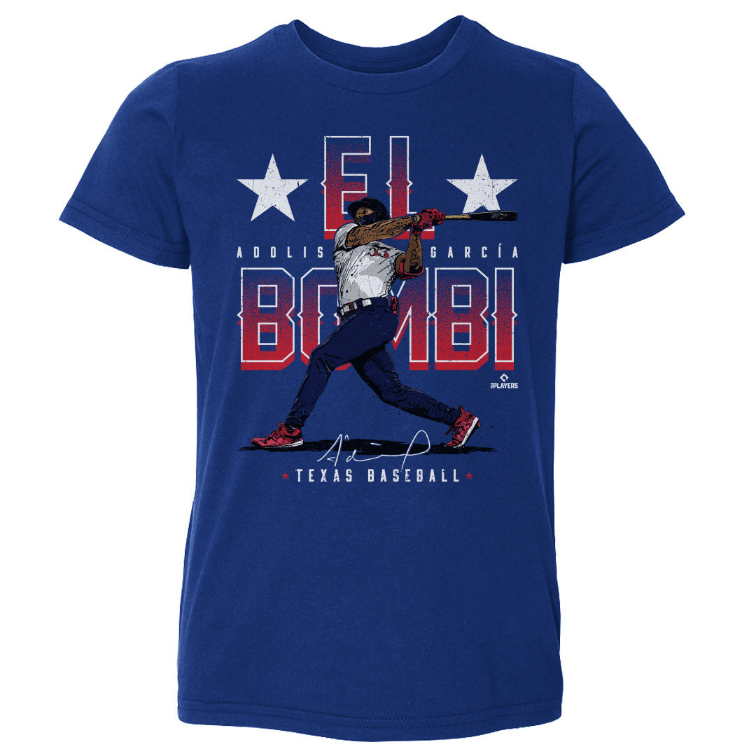 adolis Garcia Kids Toddler T-Shirt - Royal Blue - Texas | 500 Level Major League Baseball Players Association (MLBPA)