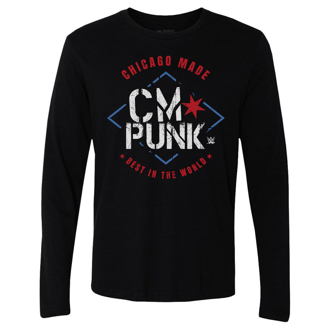 CM Punk Men's Long Sleeve T-Shirt | 500 LEVEL