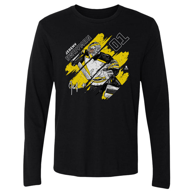 Jeremy Swayman Men's Long Sleeve T-Shirt | 500 LEVEL