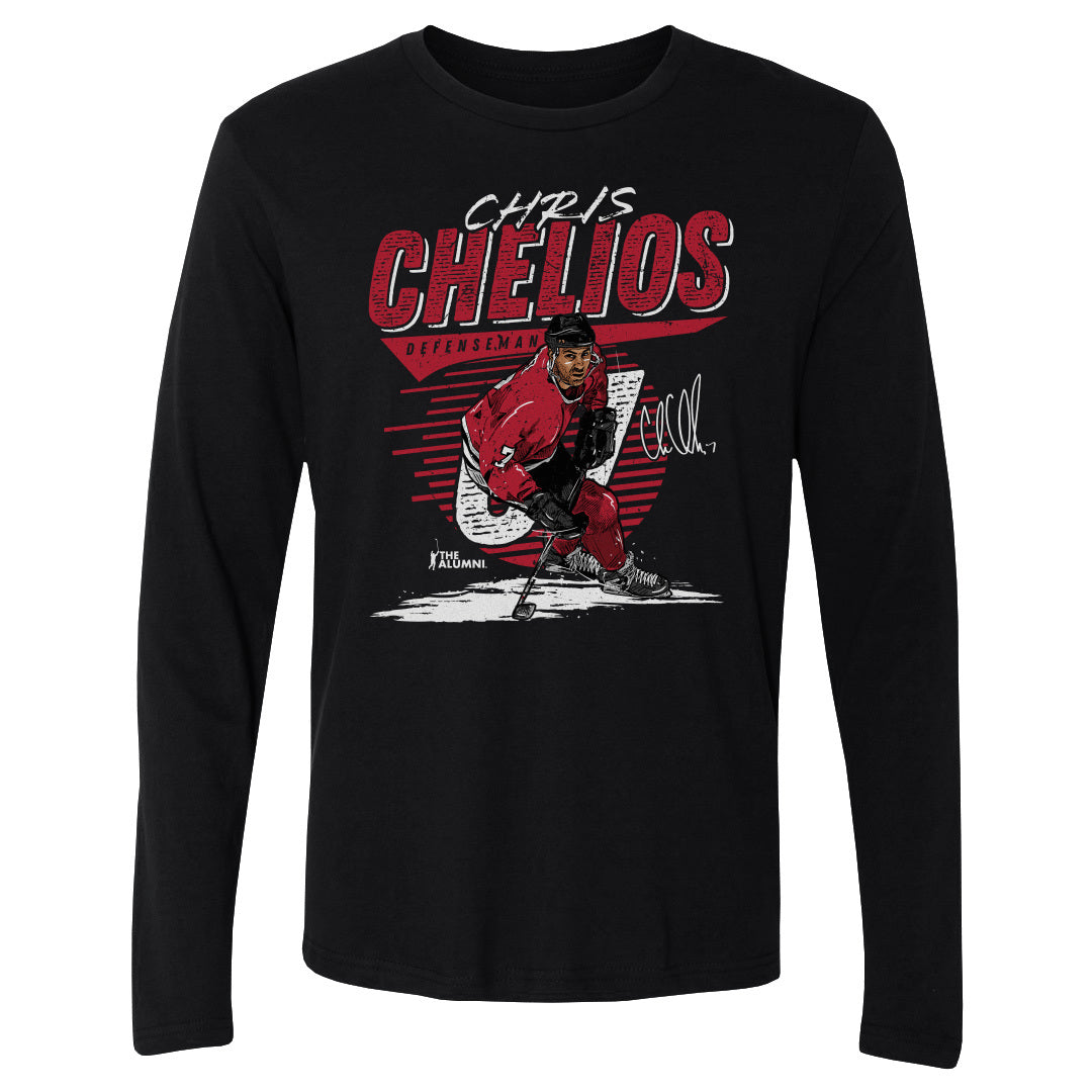 Chris Chelios Men&#39;s Long Sleeve T-Shirt | 500 LEVEL