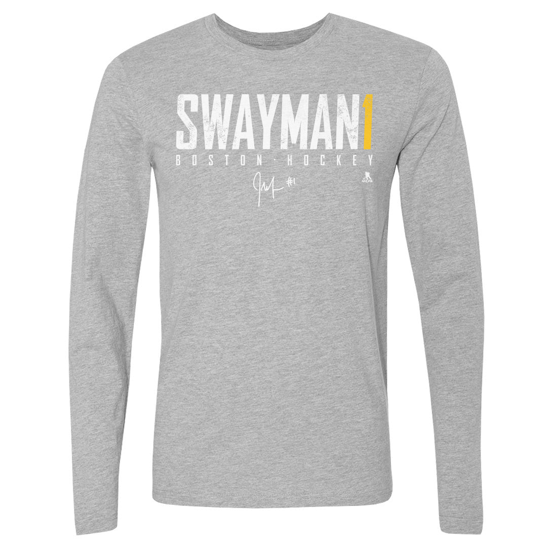 Jeremy Swayman Men's Long Sleeve T-Shirt | 500 LEVEL