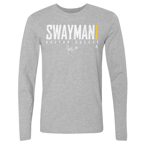 Jeremy Swayman Men's Long Sleeve T-Shirt | 500 LEVEL