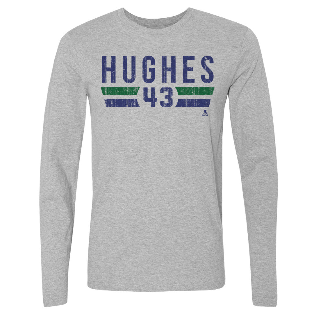 Quinn Hughes Men&#39;s Long Sleeve T-Shirt | 500 LEVEL