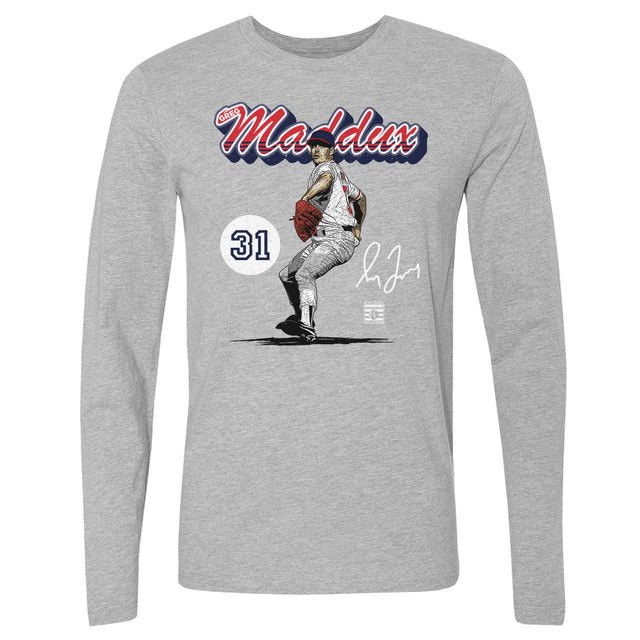 Greg Maddux Men's Long Sleeve T-Shirt | 500 LEVEL