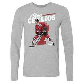 Chris Chelios Men's Long Sleeve T-Shirt | 500 LEVEL