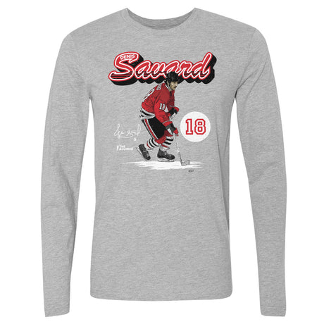 Denis Savard Men's Long Sleeve T-Shirt | 500 LEVEL
