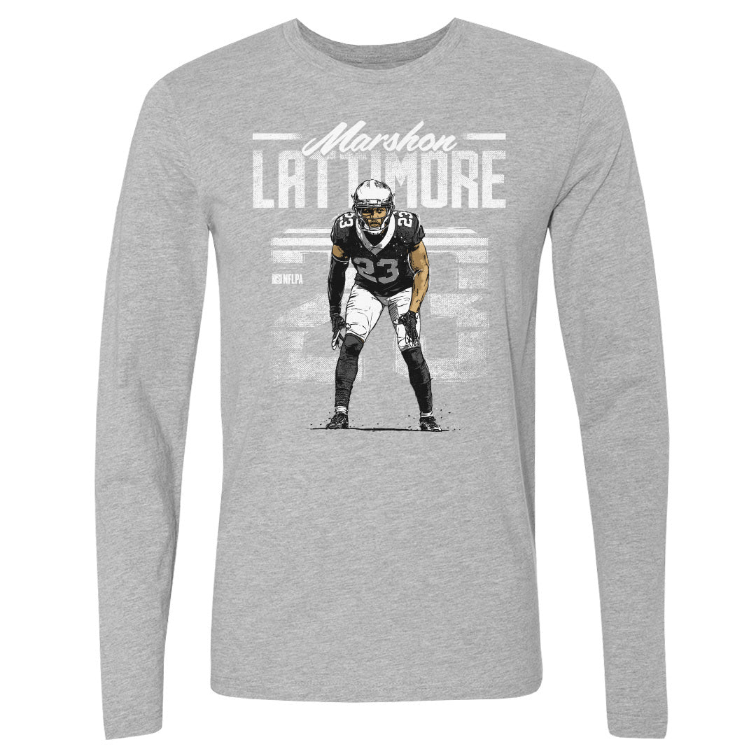 Marshon Lattimore Men&#39;s Long Sleeve T-Shirt | 500 LEVEL