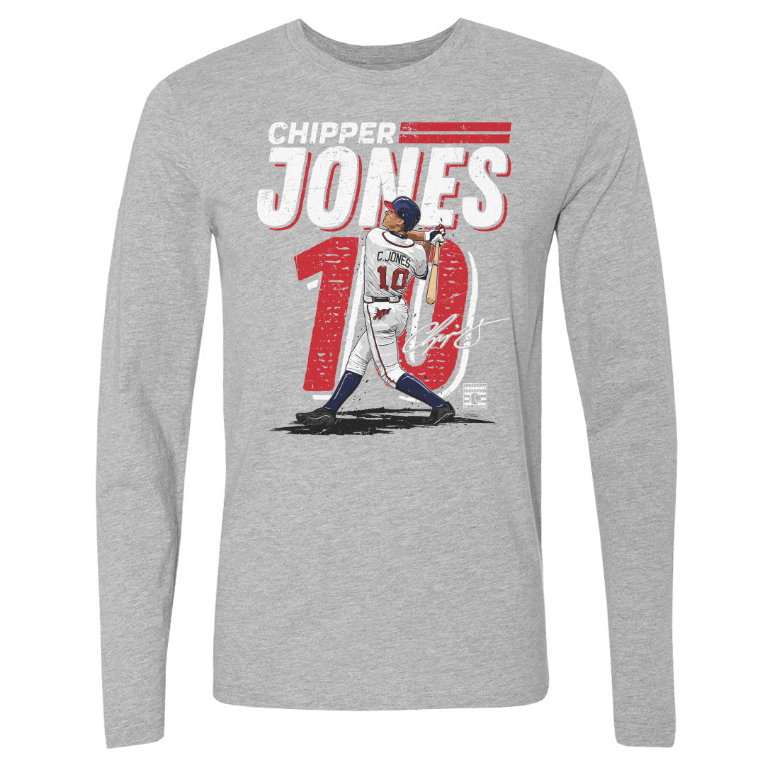 Chipper Jones Men&#39;s Long Sleeve T-Shirt | 500 LEVEL