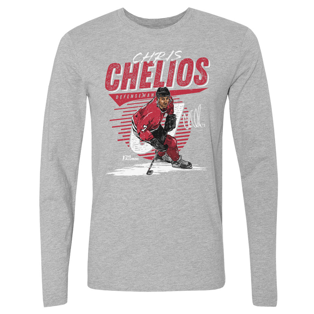 Chris Chelios Men's Long Sleeve T-Shirt | 500 LEVEL