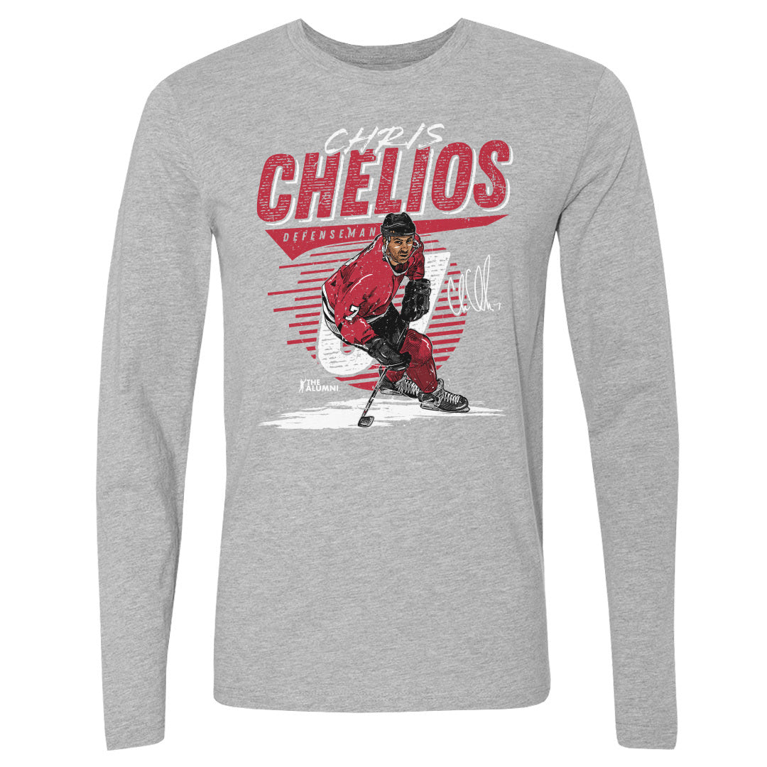 Chris Chelios Men&#39;s Long Sleeve T-Shirt | 500 LEVEL