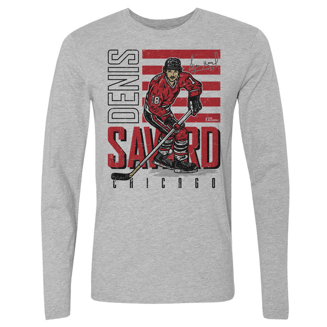 Denis Savard Men's Long Sleeve T-Shirt | 500 LEVEL