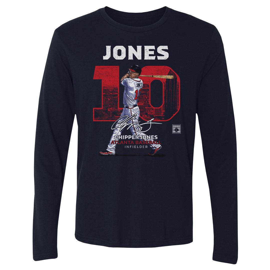 Chipper Jones Men&#39;s Long Sleeve T-Shirt | 500 LEVEL