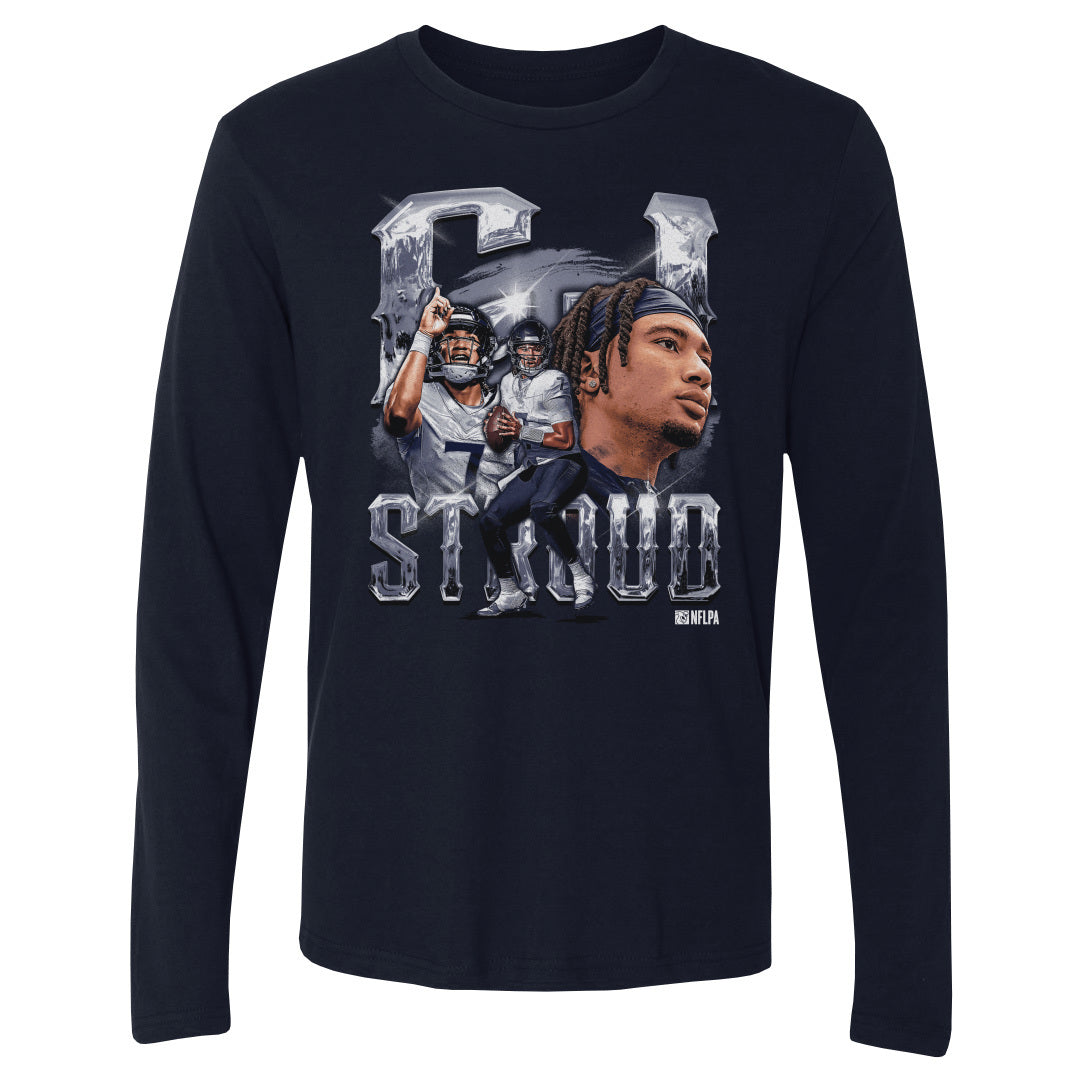 C.J. Stroud Men&#39;s Long Sleeve T-Shirt | 500 LEVEL