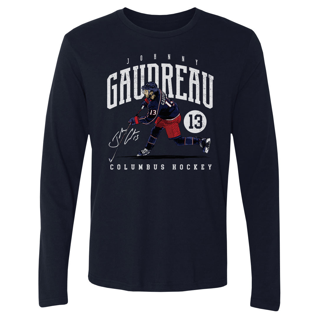 Johnny Gaudreau Men&#39;s Long Sleeve T-Shirt | 500 LEVEL