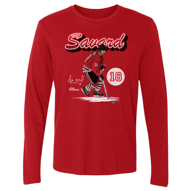 Denis Savard Men's Long Sleeve T-Shirt | 500 LEVEL