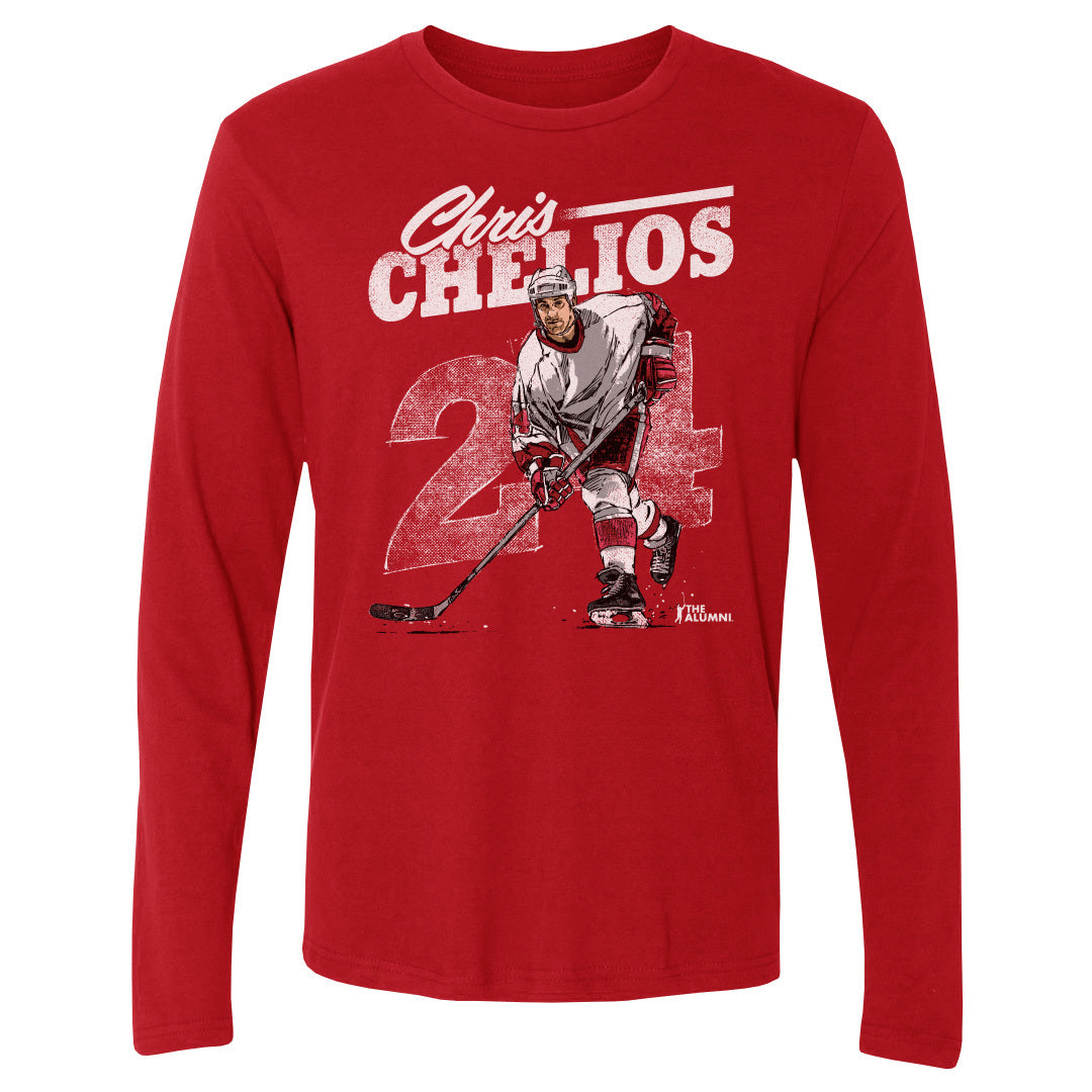 Chris Chelios Men's Long Sleeve T-Shirt | 500 LEVEL