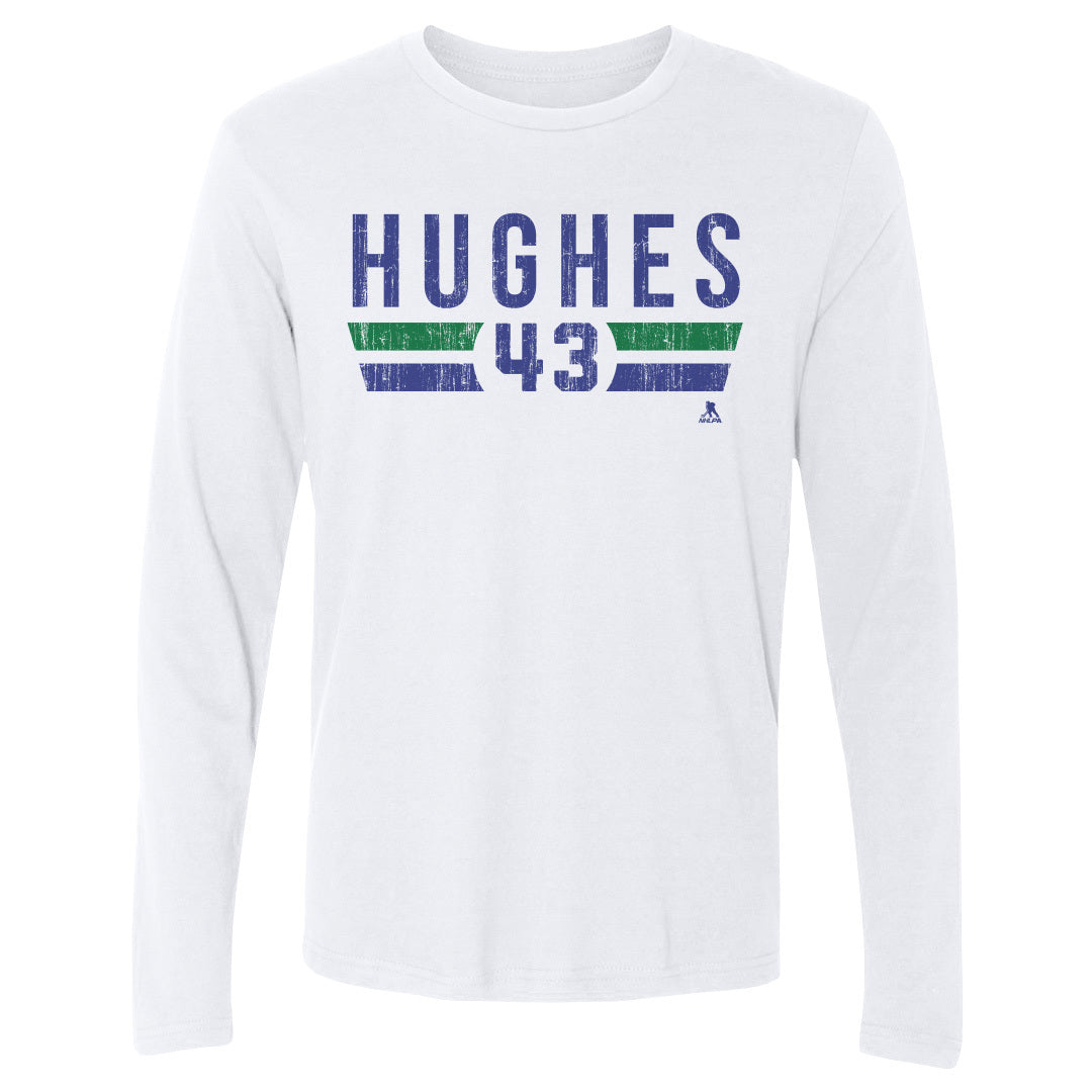 Quinn Hughes Men&#39;s Long Sleeve T-Shirt | 500 LEVEL
