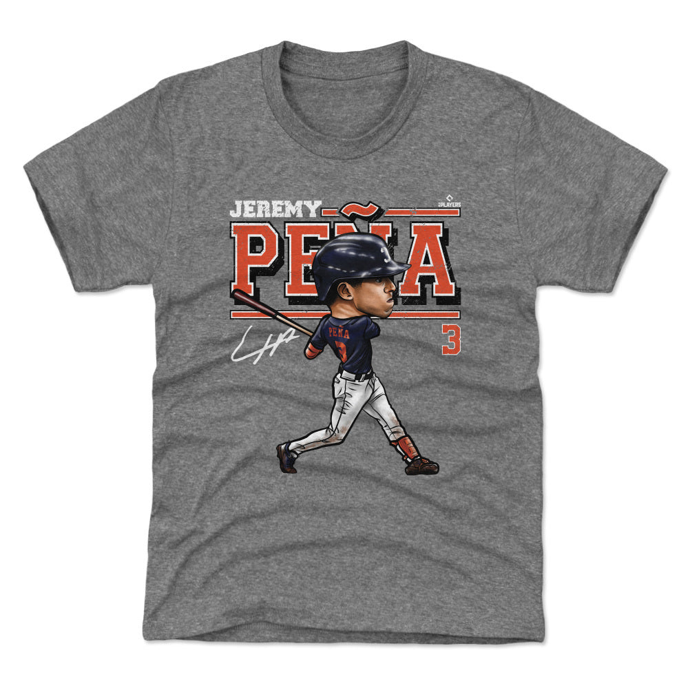 Jeremy Pena Kids T-Shirt - Tri Gray - Houston | 500 Level Major League Baseball Players Association (MLBPA)