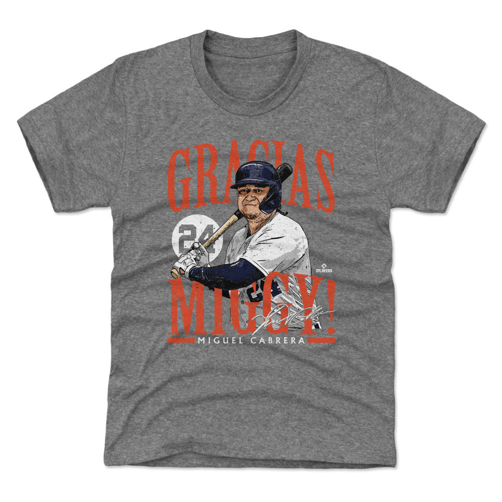 Miguel Cabrera Kids T-Shirt - Tri Gray - Detroit | 500 Level Major League Baseball Players Association (MLBPA)
