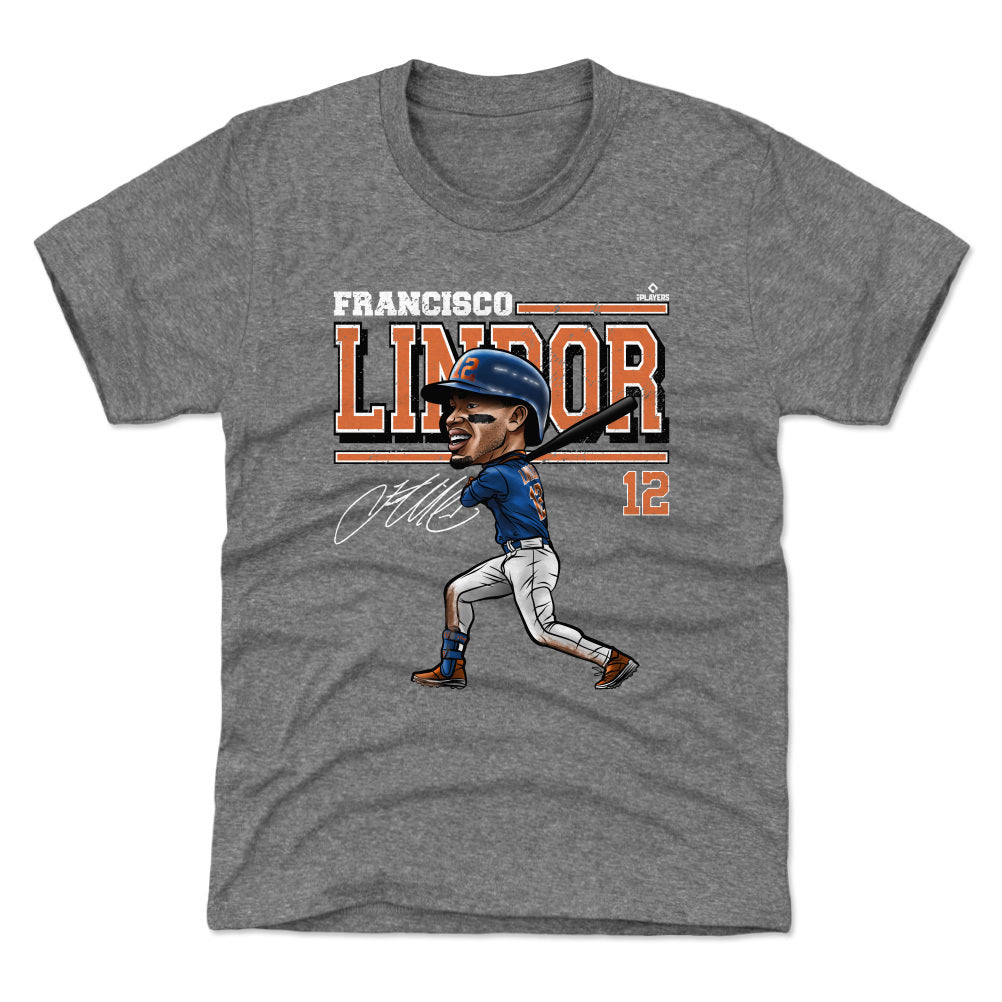 Francisco Lindor Kids T-Shirt - Tri Gray - New York | 500 Level Major League Baseball Players Association (MLBPA)
