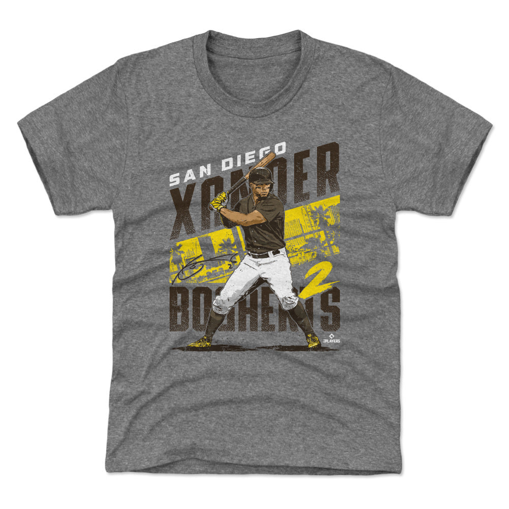 Xander Bogaerts Kids T-Shirt - Tri Gray - San Diego | 500 Level Major League Baseball Players Association (MLBPA)