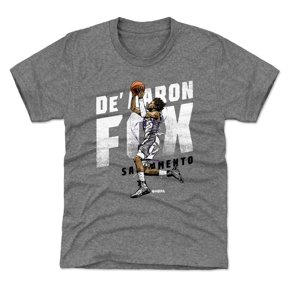 De'Aaron Fox Kids T-Shirt - Tri Gray - Sacramento | 500 Level