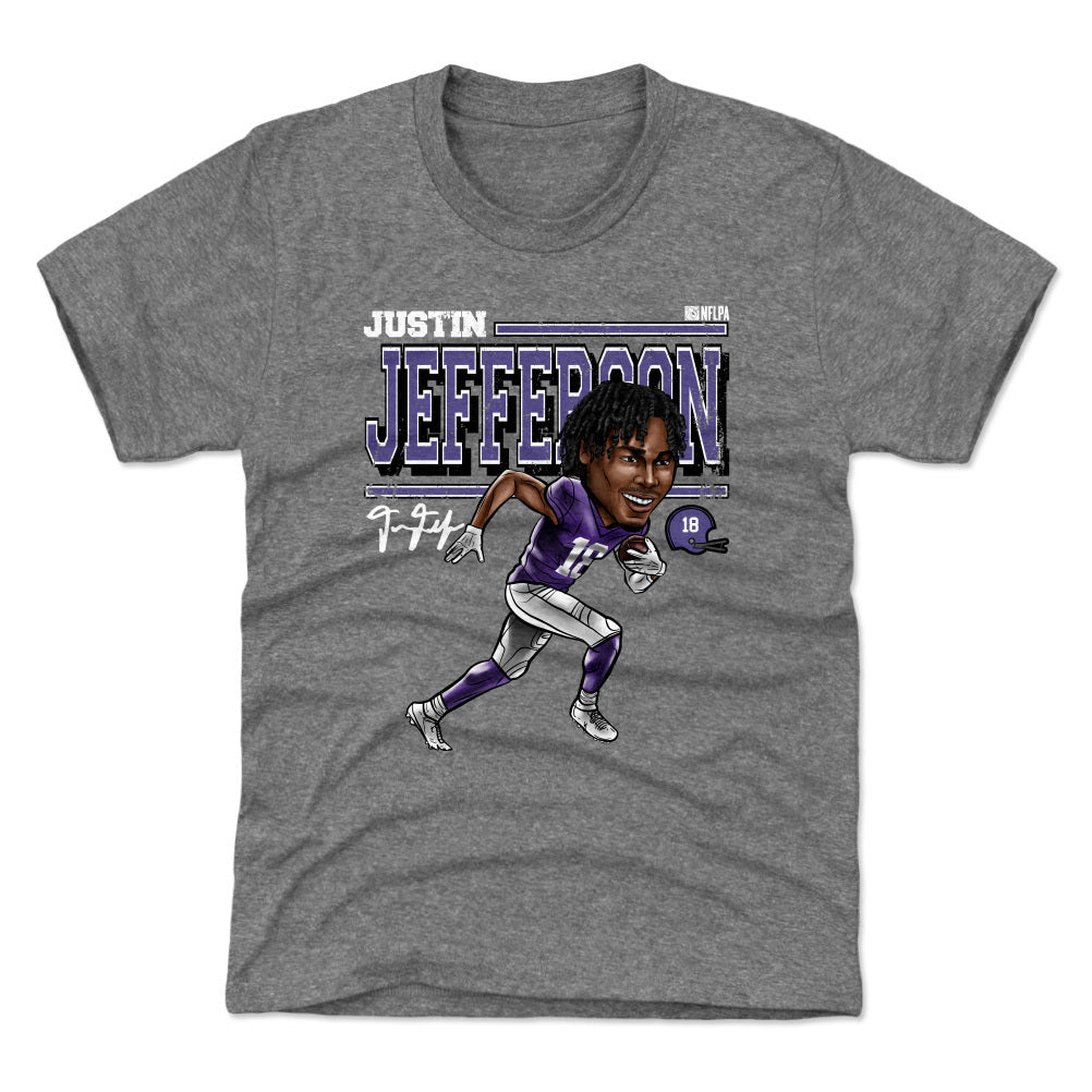 Justin Jefferson Cartoon Kids T-Shirt – 500 LEVEL