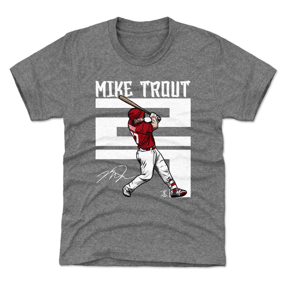 Kids 500 Level Mike Trout Los Angeles Gray Kids Shirt