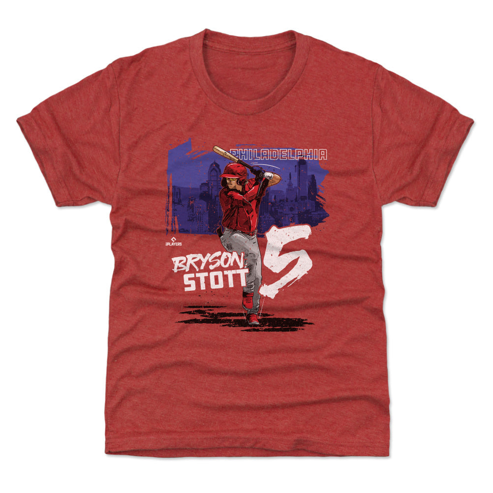 Bryson Stott Kids T-Shirt - Tri Red - Philadelphia | 500 Level Major League Baseball Players Association (MLBPA)