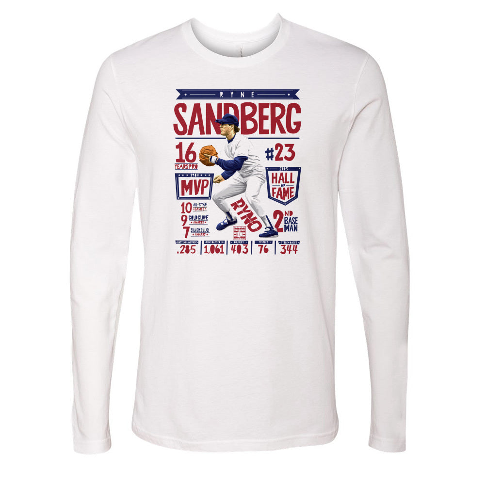Ryne Sandberg Men&#39;s Long Sleeve T-Shirt | 500 LEVEL