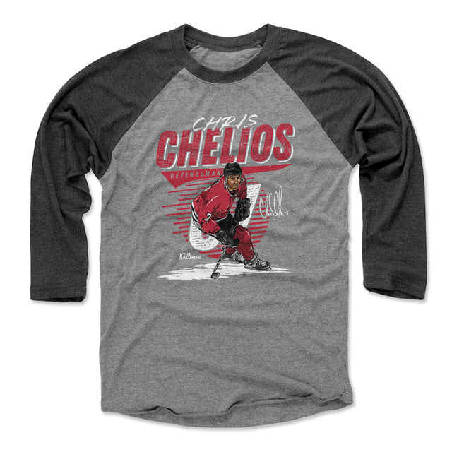 Chris Chelios Men's Baseball T-Shirt | 500 LEVEL