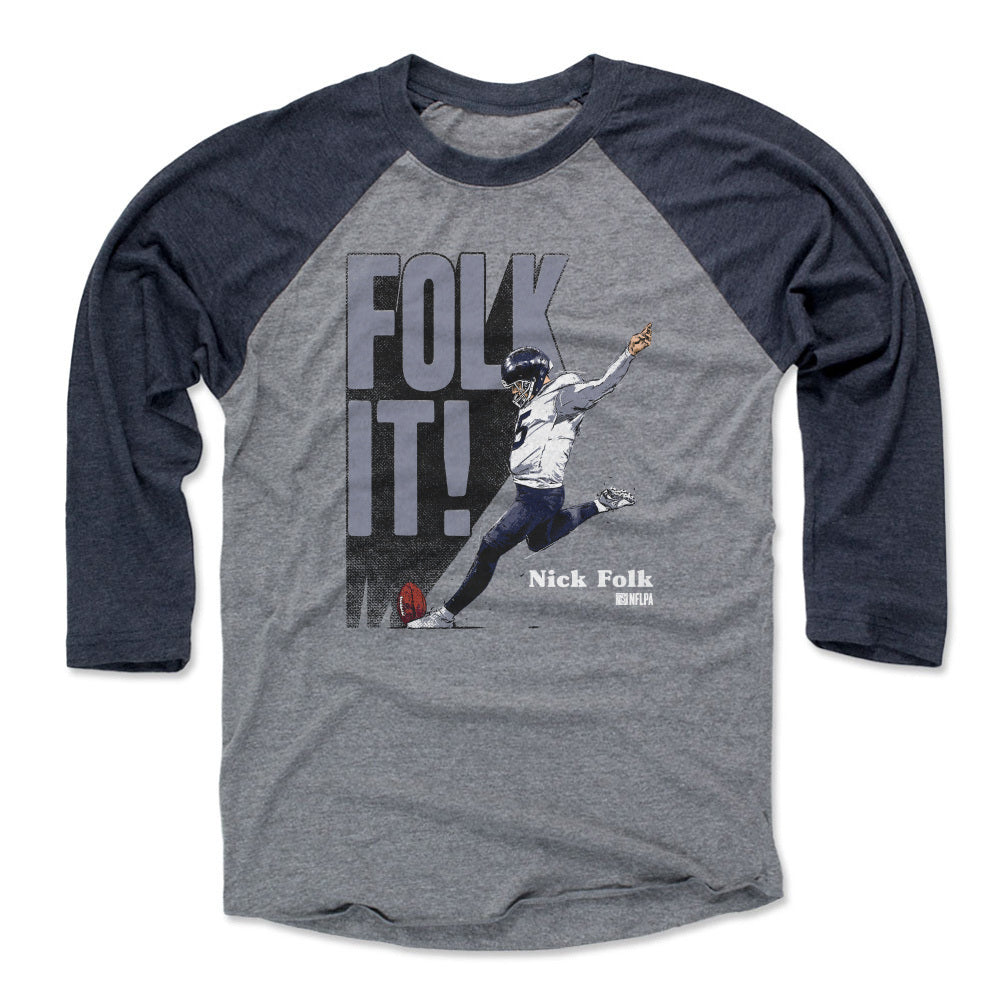 Nick Folk Men&#39;s Baseball T-Shirt | 500 LEVEL
