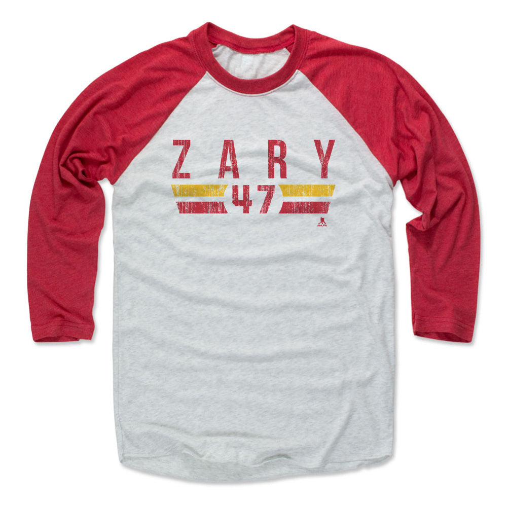 Connor Zary Men&#39;s Baseball T-Shirt | 500 LEVEL