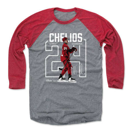 Chris Chelios Men's Baseball T-Shirt | 500 LEVEL