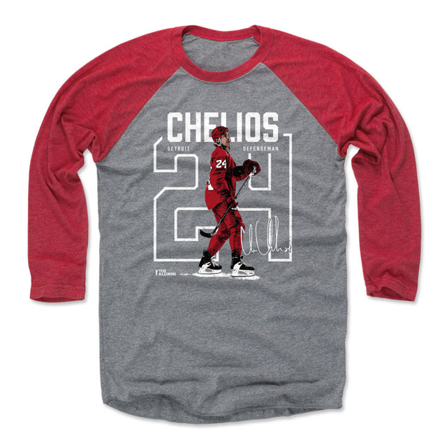 Chris Chelios Men's Baseball T-Shirt | 500 LEVEL