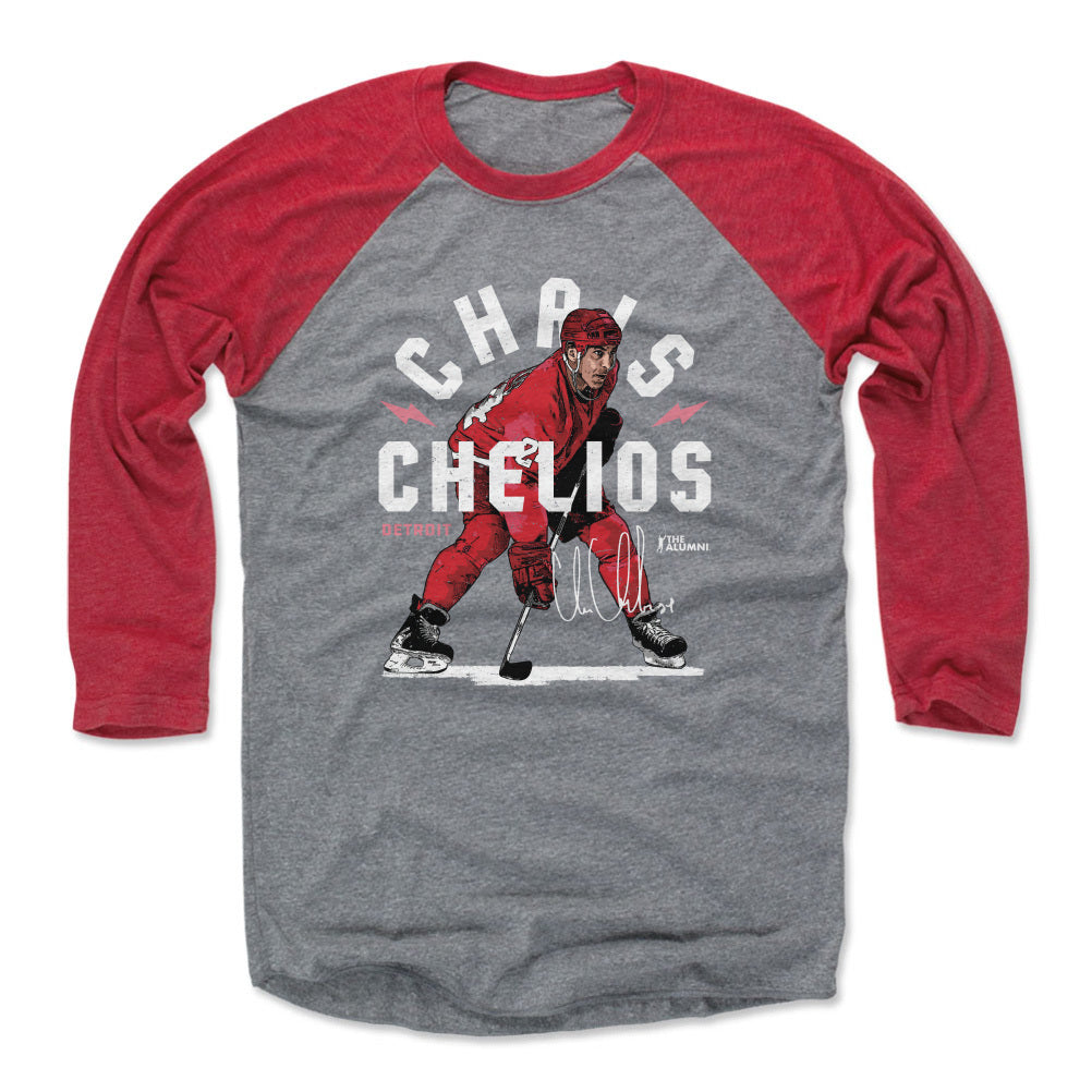 Chris Chelios Men's Baseball T-Shirt | 500 LEVEL