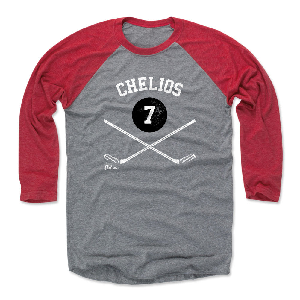 Chris Chelios Men's Baseball T-Shirt | 500 LEVEL
