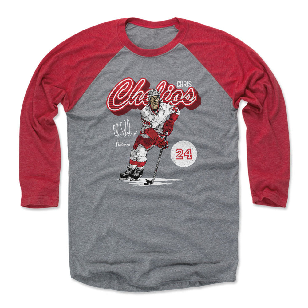 Chris Chelios Men's Baseball T-Shirt | 500 LEVEL