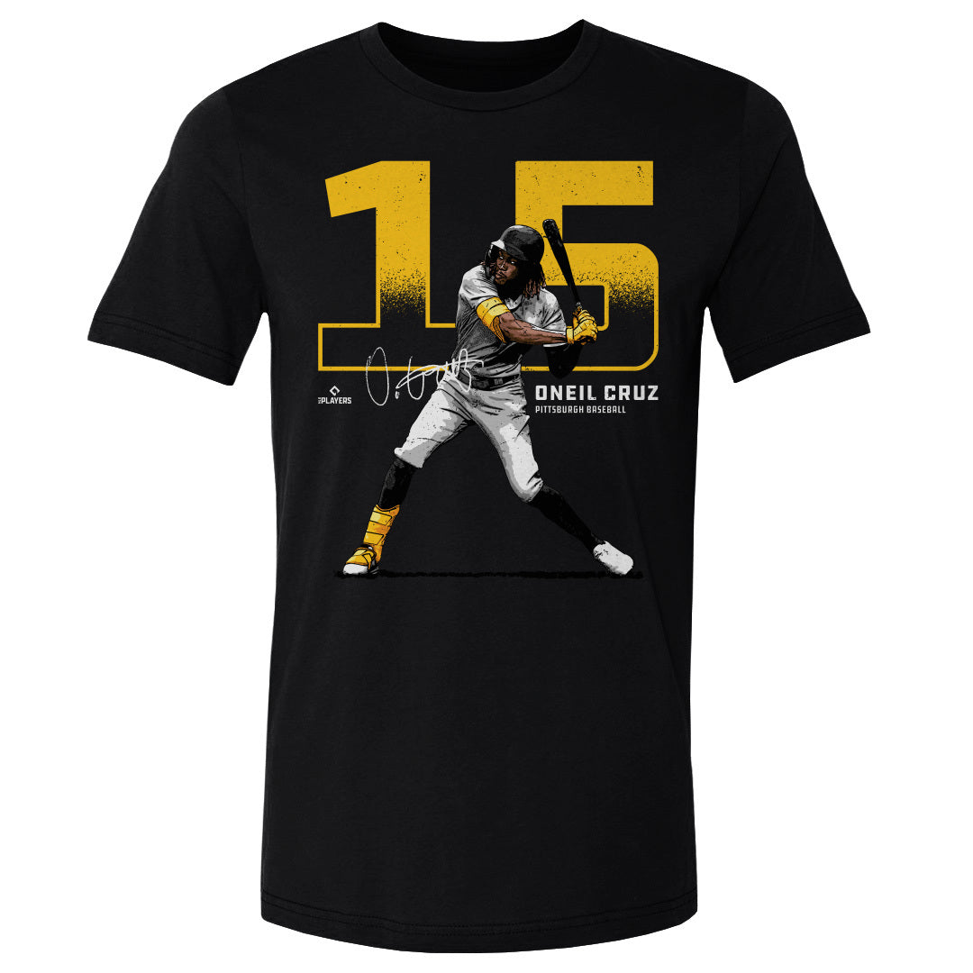 Pittsburgh Pirates Oneil Cruz Men's Cotton T-Shirt - Heather Gray - Pittsburgh | 500 Level Major League Baseball Players Association (MLBPA)