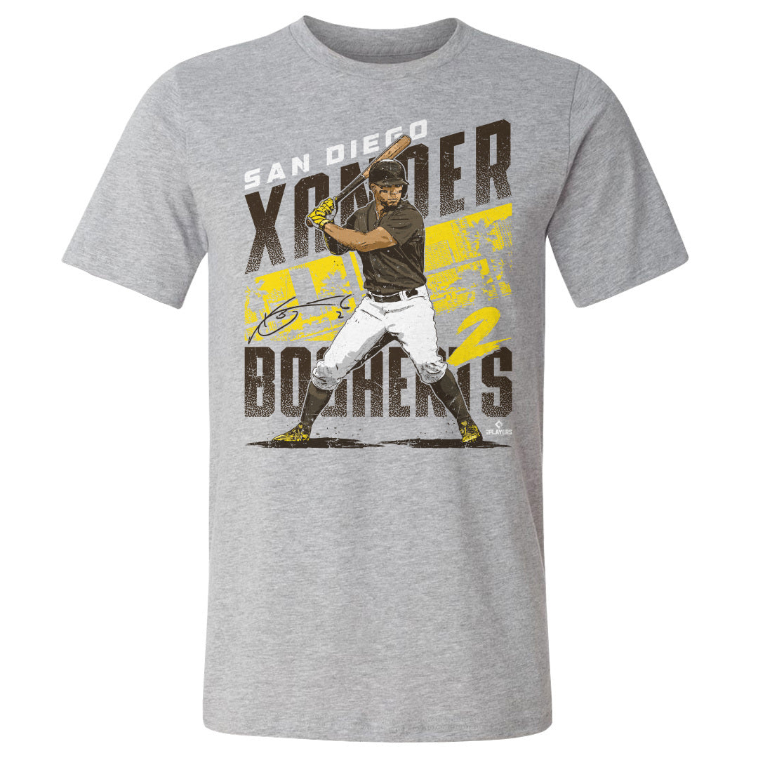 Xander Bogaerts Men's Cotton T-Shirt - Heather Gray - San Diego | 500 Level Major League Baseball Players Association (MLBPA)