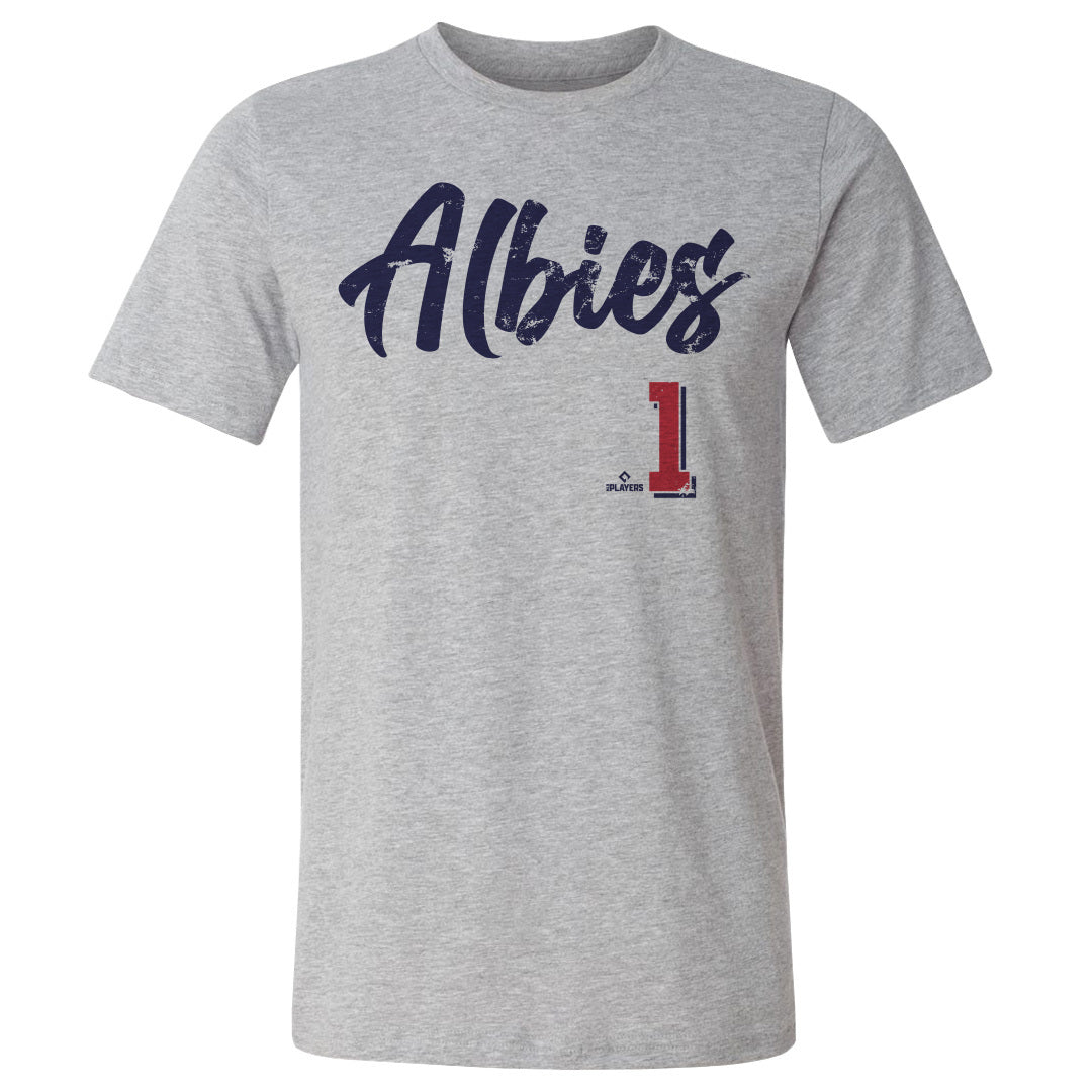 Ozzie Albies Men's Cotton T-Shirt - White - Atlanta | 500 Level Major League Baseball Players Association (MLBPA)