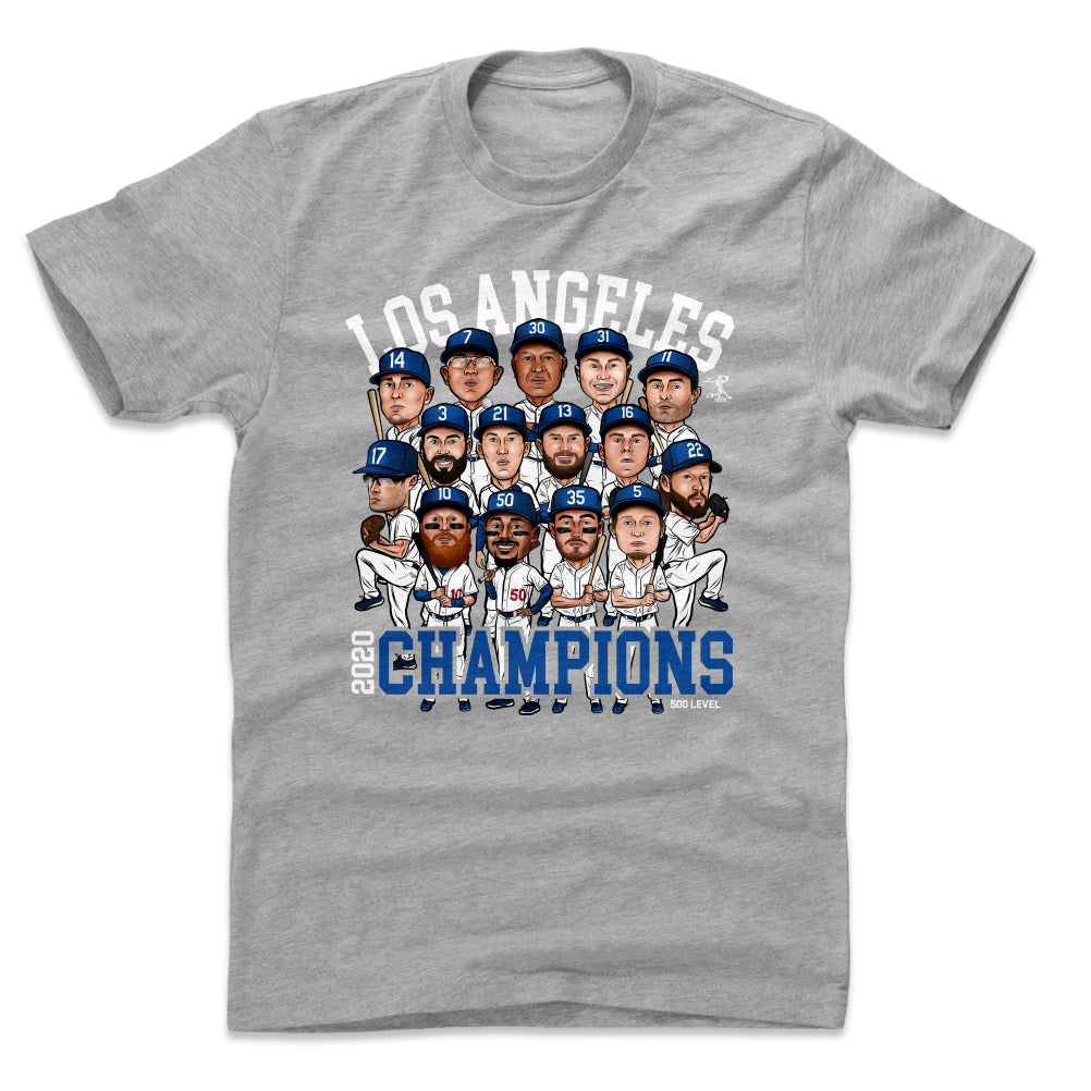 Los Angeles Men's Cotton T-Shirt - Heather Gray - Los Angeles | 500 Level Major League Baseball Players Association (MLBPA)