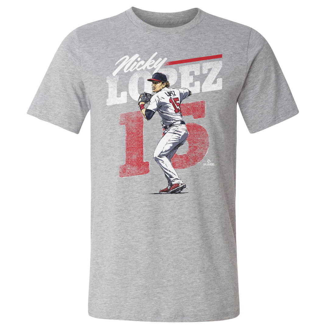 Atlanta Braves Nicky Lopez Men's Cotton T-Shirt - Heather Gray - Atlanta | 500 Level Major League Baseball Players Association (MLBPA)