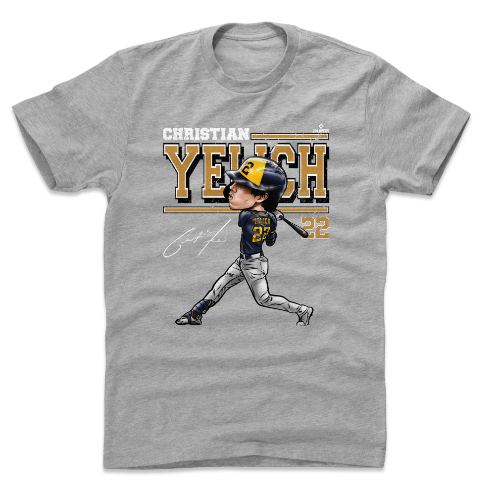 Christian Yelich Men&#39;s Cotton T-Shirt | 500 LEVEL