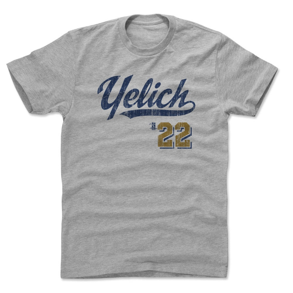 Christian Yelich Men&#39;s Cotton T-Shirt | 500 LEVEL