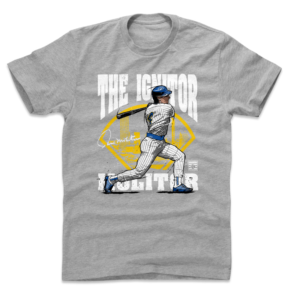 Paul Molitor Shirt, Milwaukee Baseball Hall of Fame Men's Cotton T-Shirt